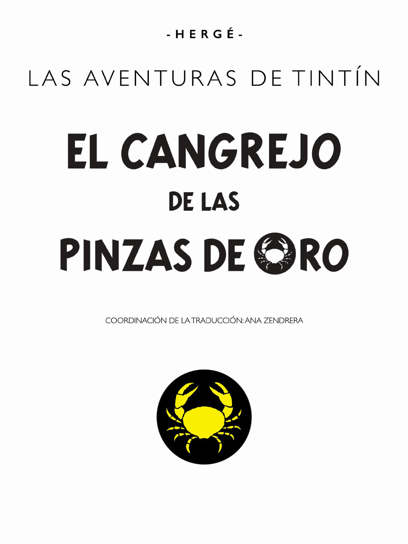 Le Crabe aux pinces d'or - page titre